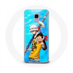 &Uuml;mbris Samsung Galaxy J6 2018 One Piece Manga Trafalgar Law m&otilde;&otilde;ga jaoks