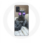 &Uuml;mbris lillade prillidega Samsung Galaxy A71 Cat jaoks