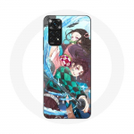Coque pour Xiaomi Redmi Note 11S Tanjiro et Nezuko Demon Slayer Kimetsu no Yaiba Anime