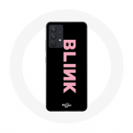 Coque pour Samsung Galaxy A13 4G / A13 4G Lite Blink Fandom Blackpink Logo Rose Fond Noir