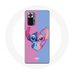 Coque pour Xiaomi Redmi Note 10 Pro Stitch et angel bleu rose