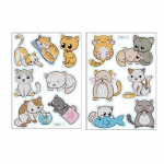 1 komplekt Rhinestone'i maalimise kleebiste komplekt Loovus S&auml;delev multikas kassimustrilise kleebise m&auml;rkmikupudel