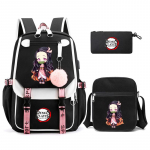 3 tk/komplekt Demon Slayer Kamado Nezuko seljakotid t&uuml;drukutele Anime koolikott Teismelise &otilde;pilase l&otilde;uendiga s&uuml;learvuti seljakott naiste seljakott
