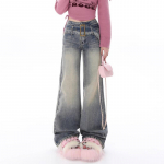 Sinine Y2K retro kottis laiap&otilde;hjalised teksad Naiste k&otilde;rge v&ouml;&ouml;kohaga vintage t&auml;navar&otilde;ivad teksap&uuml;ksid sirged laia s&auml;&auml;rega p&uuml;ksid korea stiilis XS sinine