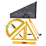 Matemaatika geomeetria joonlaua komplektid Multifunktsionaalsed joonlauad Nurga m&otilde;&otilde;tmise kirjatarbed koos hoiukotiga 5pcs