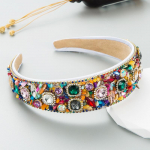 Naiste juuksepael Barokne geomeetriline v&auml;rviline kivist kristallist peapael Super s&auml;delev v&auml;rvilisest klaasist juukser&otilde;ngas OneSize punane