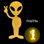 1 pcs Decorative Car Sticker Personality Fashion Alien Peace Highly Reflective Motorcycle Vinyl Decals Accessories Sunscreen fluorestseeruv roheline v&auml;rv