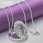 URGOOD 925 h&otilde;bedane &uuml;mmargune fotoraam ripats kaelakee pulma moe ehted 45cm