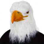 Looduslikust lateksist realistlik armas lahe kotka mask, kohev valge looma peakate naljatamise rekvisiit riietumistarvikud, Halloweeni j&otilde;ulude cosplay riietus Pho
