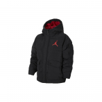 Jordan Logo Tikitud Kapuutsiga T&otilde;mblukuga Vabaaja Jope Laste Jope Must FV2824-010 M