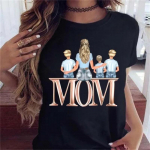 Naiste S&auml;rk Naljakas Super Mom Digitaalne 3D Prinditud Mood Mitmek&uuml;lgne Trend &Otilde;huke Kerge Igap&auml;evane Riietus Harajuku L&uuml;hikeste Varrukatega Vaba Suvi 6XL