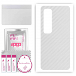 apgo Protective Skin Sticker for the back compatible with Xiaomi Mi 10 Ultra, Wrap Film, Foil, Vinyl - Pattern Transparent Carbon
