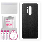 apgo Protective Skin Sticker for the back compatible with OnePlus 8 Pro, Wrap Film, Foil, Vinyl - Pattern Black Honeycomb