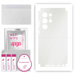 apgo Protective Skin Sticker for the back+sides compatible with Samsung Galaxy S23 Ultra, Full Wrap Film, Foil, Vinyl - Pattern Matte Transparent
