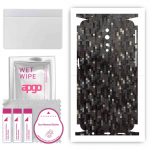 apgo Protective Skin Sticker for the back+sides compatible with Oppo Reno Z, Full Wrap Film, Foil, Vinyl - Pattern Carbon Black Pixel