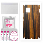 apgo Protective Skin Sticker for the back+sides compatible with Samsung Galaxy M42 5G, Full Wrap Film, Foil, Vinyl - Pattern Tigerwood