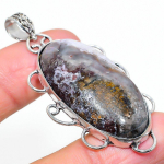 Natural Porcelain Jasper Gemstone 925 Sterling Silver Gift Pendant 2.29 s6y51