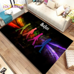 3D B-Beatlesi rokkb&auml;ndi ala vaip, vaipvaip kodu elutuppa, laste magamistoa diivani uksemati sisekujundus, lapsed m&auml;ngivad libisemiskindlat p&otilde;randamatti 40x60cm(15x23in)