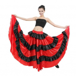 Naiste maksiseelik, &otilde;mmeldud kihiline kook must 360 seelik, v&auml;rviga blokeeritud punane elastne v&ouml;&ouml;kohaga liigne seelik punane