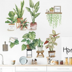 Roheliste lehtede seinakleebised Kodu elutuba Dekoratiivsed vin&uuml;&uuml;list seinakleebised