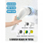 Multifunktsionaalne elektriline k&ouml;&ouml;gi- ja vannitoapuhastushari &ndash; juhtmevaba k&auml;eshoitav elektripesuri n&otilde;ude, pottide ja pannide jaoks L valge