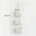 Seinale kinnitatav hoiukorv Pure Cotton Sudries Hoiukorv 3-korruseline kodukaunistamise seinale kinnitatav hoiut&ouml;&ouml;riist valge