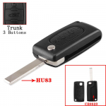 Flip Folding Cae Key Cae t&uuml;hi kest Peugeot 107 207 307 307S 308 407 607 2006 jaoks Citroen C2 C3 C4 C5 C6 C8 jaoks VA2 CE0523 Trunk