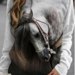 Horse Print Hoodie 3D Loomade Print Crewneck Pikkade Varrukatega Sweats Harajuku Hoodid Kvaliteetne Mantel T&uuml;drukute Spordidress Naiste R&otilde;ivad XL