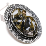 Zebra Jasper Gemstone 925 Sterling Silver Jewelry Gift Pendant 2.01 g8m61