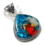 Spiny Oyster Gemstone Handmade 925 Sterling Silver Jewelry Pendant 2.05 i5z08