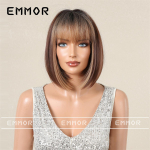 Euroopa ja Ameerika stiilis naiste bob-parukas n&uuml;ri tukuga, suvised esipitsiga kuumakindlad t&auml;iskorgiga s&uuml;nteetilisest kiust l&uuml;hikesed sirged parukad