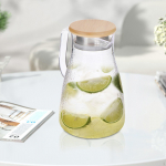 1,5-liitrine k&uuml;lma vee kann, teekann, bambusest kaanega k&uuml;lmkapikann k&uuml;lmiku jaoks puhas