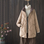 Naiste talvekrae pikkade varrukatega &uuml;hev&auml;rviline &uuml;herealine lahtine vaba vabaaja valge pardi sulemantel &otilde;huke ja hele XXL khaki