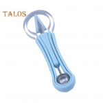 Kolm-&uuml;hes roostevabast terasest puuviljapallikomplekt Meloni nikerdamise t&ouml;&ouml;riistad Puuviljakoorija L&otilde;ikur Seemnete eemaldaja J&auml;&auml;tisepalluri k&ouml;&ouml;giriistad helesinine v&auml;rv