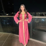 Moodne moslemi hijab kleit naistele L&auml;his-Ida T&uuml;rgi Araabia Dubai Maroko Kaftani Teemantlindiga V kaelaga pikkade varrukatega XXL punane