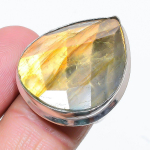 Natural Labradorite Gemstone Handmade 925 Sterling Silver Ring Size 9 y3y64