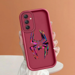 Pehme silikoonist ruudukujulise redeliga printimismustriga telefoni korpus T&auml;iskaanega kaamera p&otilde;rutuskindel kaitse kummist &uuml;mbris Samsungile Samsung F04 valge