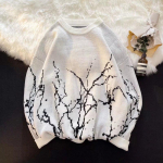 Kampsunid Naiste riided Vintage Harajuku Suured topid Mood Pullover T&auml;navar&otilde;ivad Gooti mustriga must kampsun XXXL valge