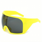 Suured Punk &uuml;hes t&uuml;kis p&auml;ikeseprillid Uued naised Mehed Luksuslikud p&auml;ikeseprillid Naiste Surround Varjud 2000-ndate prillid kollane