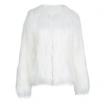 Naiste kunstkarusnahast jope, soe pl&uuml;&uuml;sis &uuml;markaelus s&uuml;gistalvine pikkade varrukatega &uuml;hev&auml;rviline karvane mantel vabaaja t&auml;navar&otilde;ivaste ostmiseks XXL must