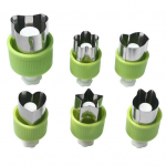 6 tk K&ouml;&ouml;giviljal&otilde;ikuri kujundite komplekt roostevabast terasest press-t&uuml;&uuml;pi mini k&uuml;psisel&otilde;ikur Puuviljak&uuml;psise kondiitritooted tempelvorm lastele k&uuml;psetamiseks toidulisandite t&ouml;&ouml;riistad roosa