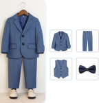 Valge Sinine Lapsed Poisid Valge Bleiser Vest P&uuml;ksid Lapsed Ristimine Pulmad Balli &Uuml;likond V&auml;ikelapse Poiss Elegantne Kleit Teismeline Peokost&uuml;&uuml;m Roheline Punane 120cm sinine