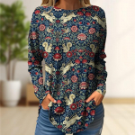 Naiste topid Snowy Owl Print &Uuml;markaelusega pikkade varrukatega T-s&auml;rk Fall Casual Slim Pullover naiste pikkade varrukatega top XS tumesinine v&auml;rv