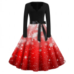 Naiste mood V-kaelusega vabaaja &otilde;hukesed j&otilde;ulutr&uuml;kiga pikkade varrukatega kleidid XXXL roosa