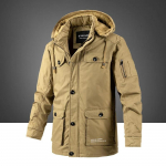 Talvised kaubapargid Meeste soojad paksud jakid Mood vabaaja talvejope kapuutsiga paks fliisist tuulejope mantlid XXXXXL khaki
