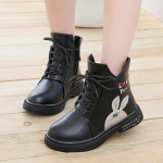 Lapsed T&uuml;drukud Printsess Cartoon vabaaja kingad Nahast saapad &Otilde;hukesed Villi 27 must