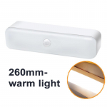 3 W LED PIR liikumisanduri valgus juhtmevaba USB Laetav magnetiline LED &ouml;&ouml;valgusti trepikoja jaoks, koridori garderoob, beebihooldus, magamistoa valgus 260mm-warm light