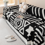 Boho Jacquard &scaron;enill-diivanir&auml;tik tuttidega, kahepoolne, elutuppa telkimiseks piknikuks suur tekk vaba aeg l&otilde;&otilde;gastumiseks rannas 180X90cm must