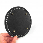 Nahast kotip&otilde;hjad 48 auguga K&auml;sitsi valmistatud &uuml;mmargune kotip&otilde;hi, l&auml;bim&otilde;&otilde;t 15 cm/5,91'' DIY kotitarvikud kottide kudumiseks must