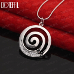 925 Sterling h&otilde;bedane spiraalne tsirkoonist ripats Kaelakee Moodsad pulmaehted S-40CM